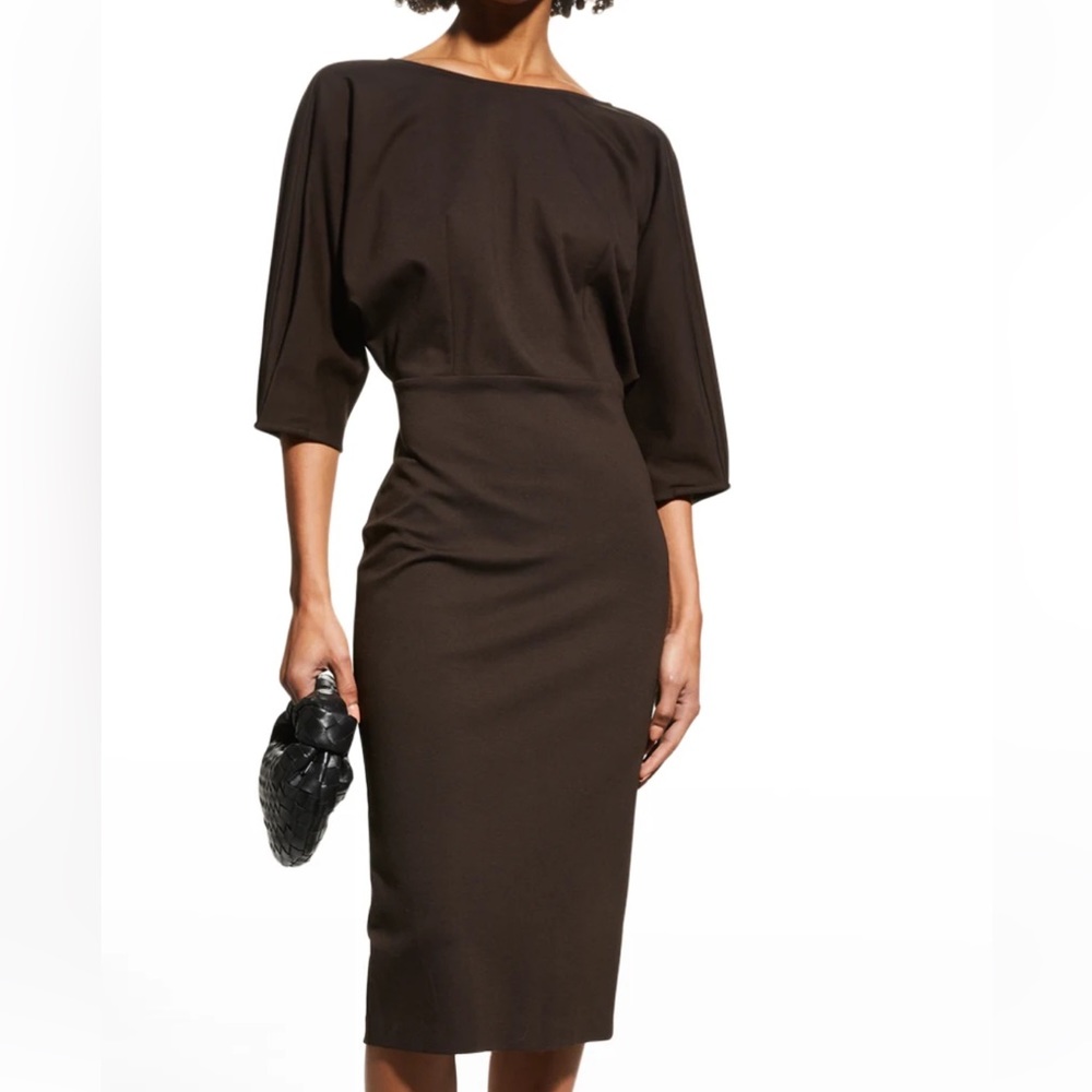 MEIMEI J ladies midi dress size 46 US 10 Chocolate brown